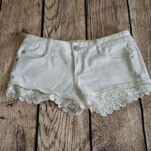 BOGO SALE! shorts white lace trim
